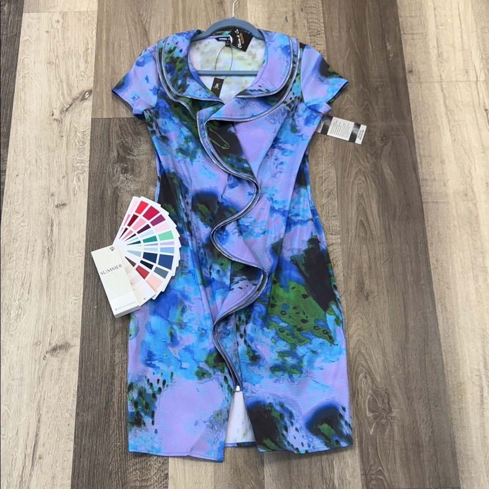 ☀️Samuel Dong Blue and Purple Artistic Dress